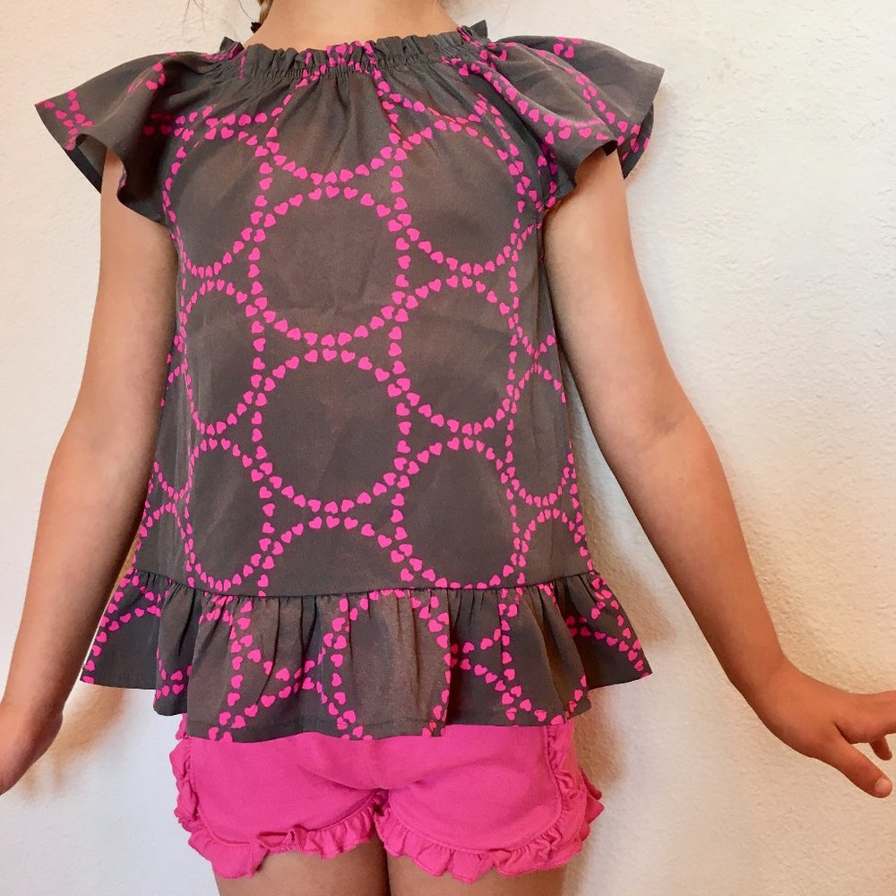 SALE! - Silky Flutter Sleeve Gray Blouse